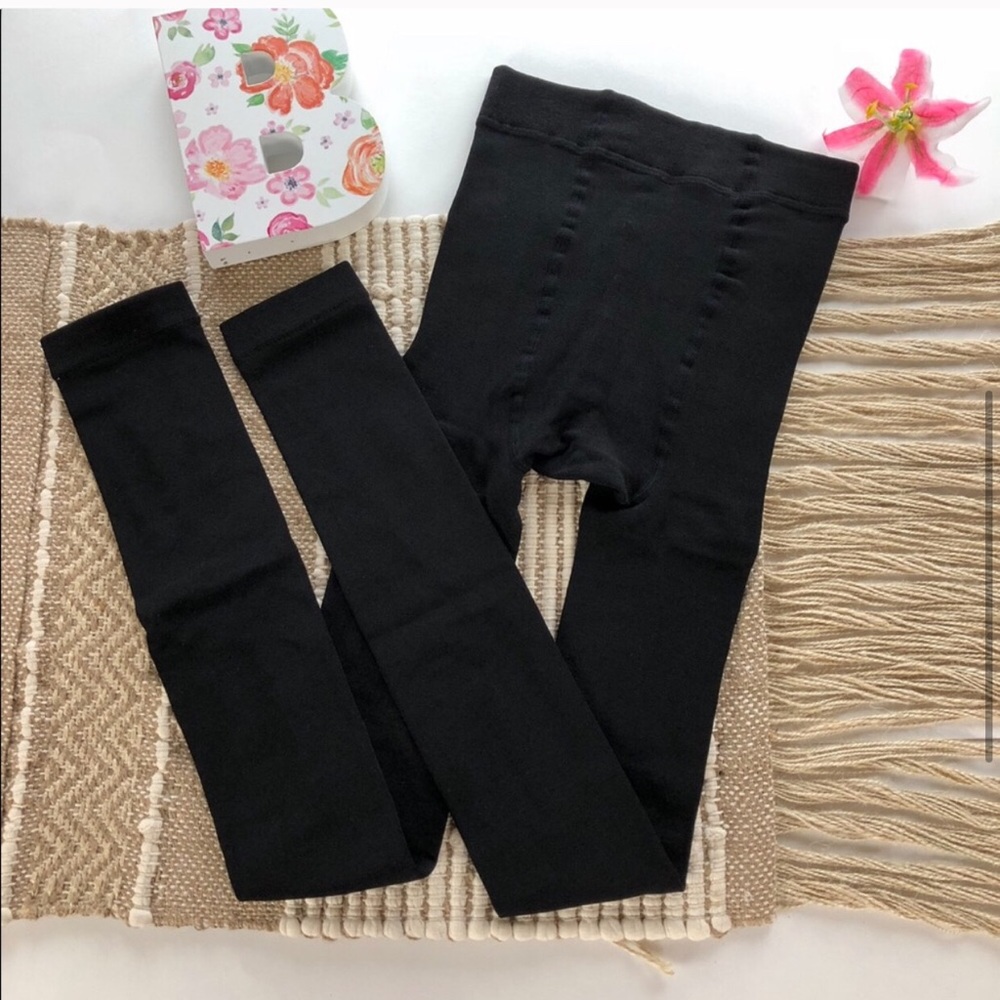 Fleece Lined Footless Tights, Size L/XL
